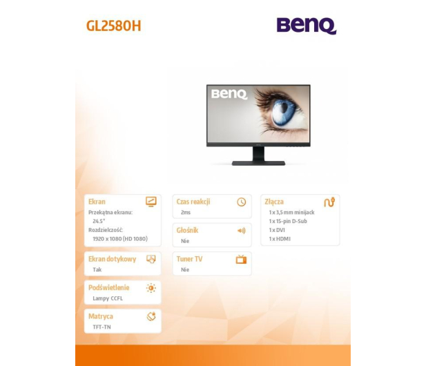 BenQ GL2580H czarny - 373533 - zdjęcie 6